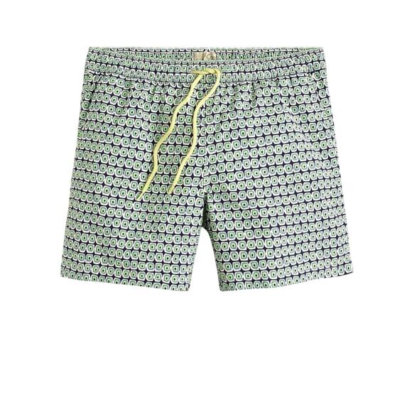 J. Crew Mens 6"  Disco Print Mesh Lined Swim Trunks UPF 50 Protection Size M - Picture 7 of 7